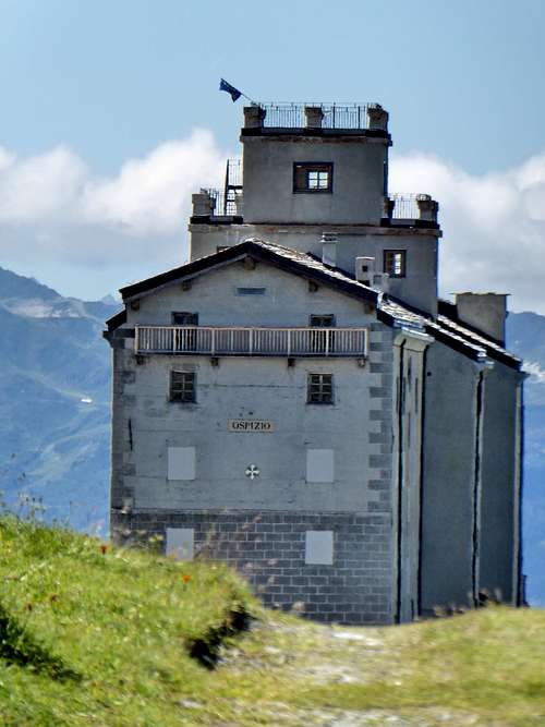 The ancient building of the Hospice at the Piccolo San Bernardo Pass