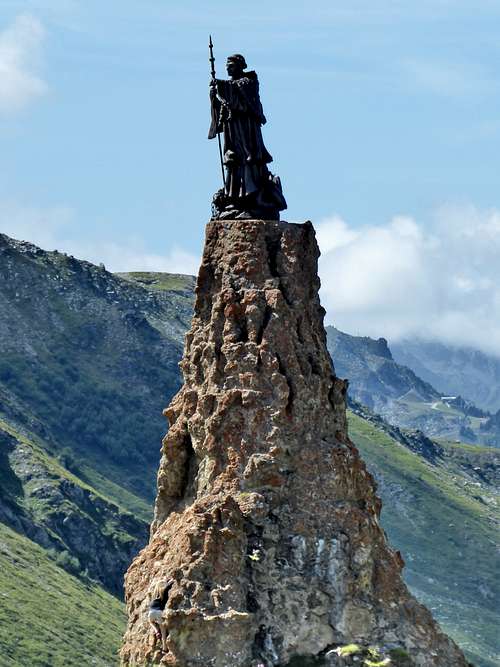San Bernardo statue at the Piccolo San Bernardo Pass near the Hospice