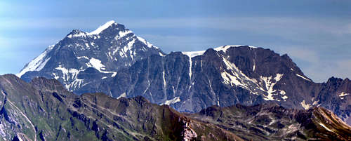 Grand Combin overlooking Mont Velan viewed from Piccolo San Bernardo Pass