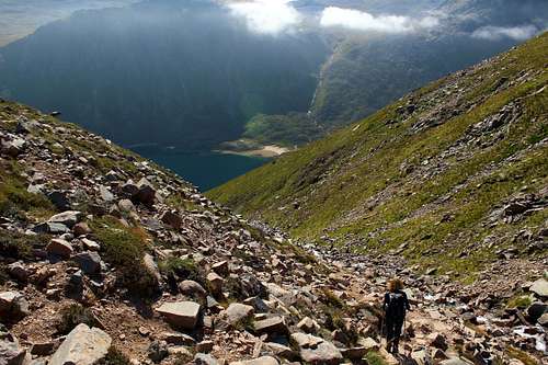 Descending the path by the side of the Allt Coire Raibeirt, Cairngorms