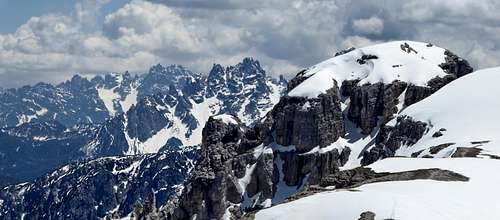 Eastern sector of Marmarole group from Auronzo refuge at 3 Cime di Lavaredo