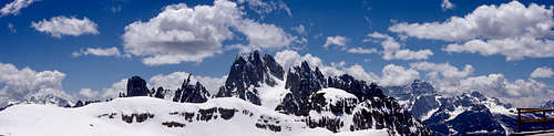 Panoramic view from Auronzo refuge approximately between S.E. and S.W.