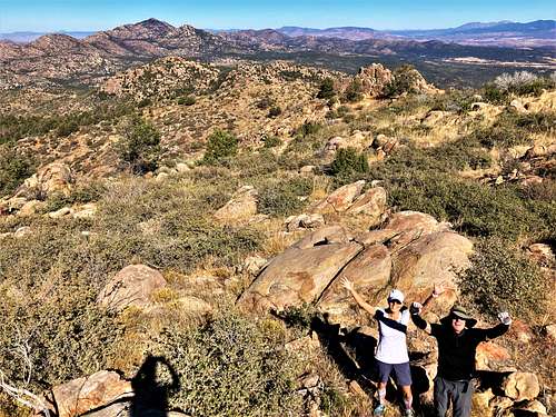 Group below the summit rock of Yarnell Hill's north summit