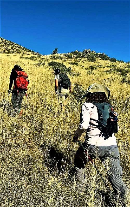 Hiking up the final stretch to Yarnell Hill's north summit