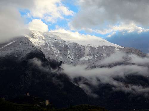 Monte Stivo, a clearing after a fresh november snowfall