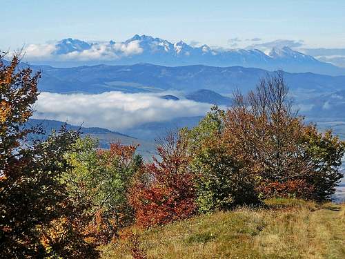 Autumn colors with Tatras from Mincol summit
