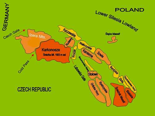 Izera minerals 1 – Scheme map of Sudetes…
