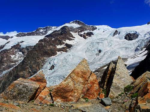 Lyskamm summit and Lys Glacier seen from Alta Luce