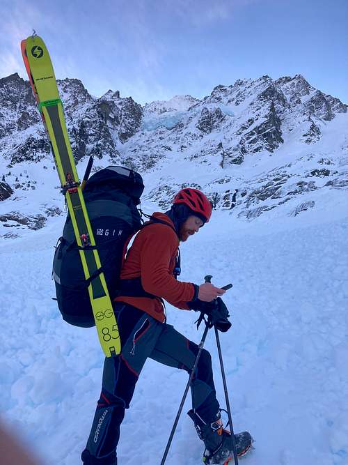 Paragliding Pack and Skis, Mount Shuksan