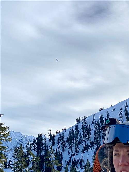 Ground View of my glider above Baker Ski Resort