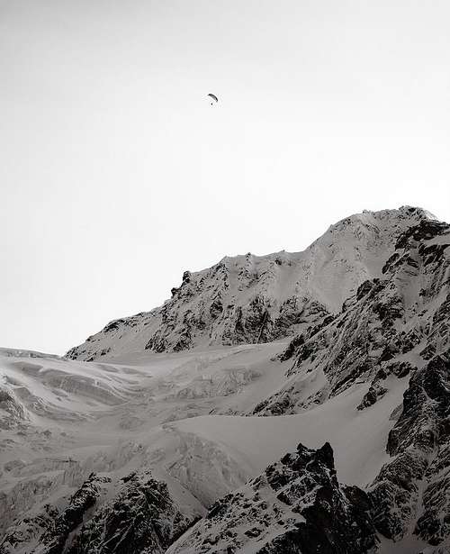 Paragliding from the Hanging Glacier, Mount Shuksan, WA
