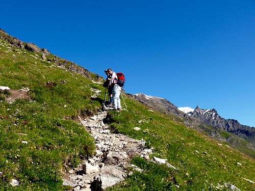Gabriele and Emilio from path N°13d, during ascent Becca della Traversiere (3.337m)