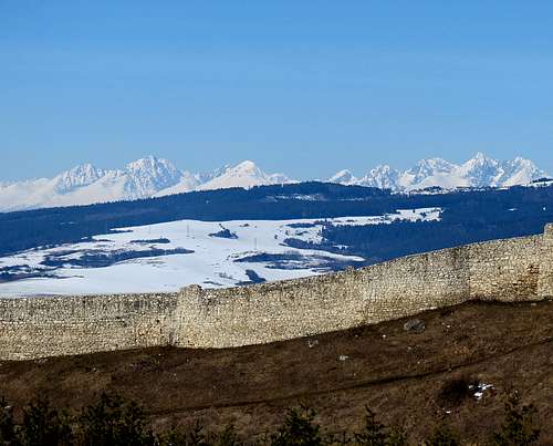 Castle wall with Tatras
