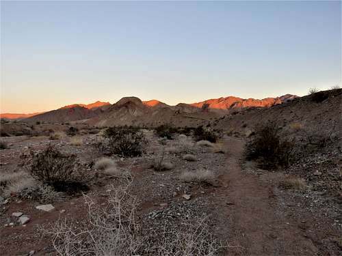 On the desert plain, looking north