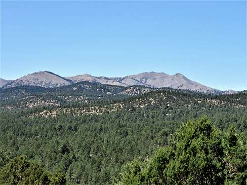 Southeast face of Monjeau Peak from the town of Ruidoso
