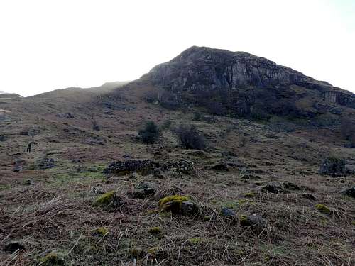 Eagle Crag and Sergeant's Crag from Stonethwaite, Cumbria, UK