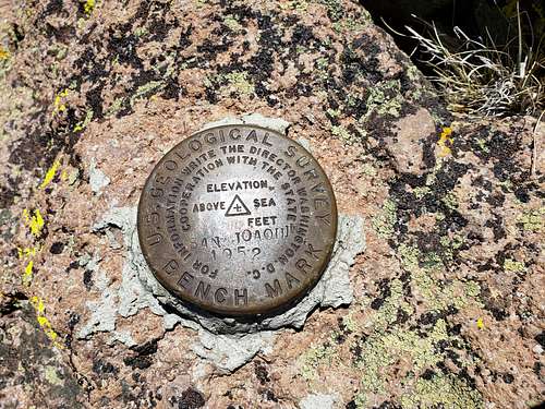 USGS marker at summit