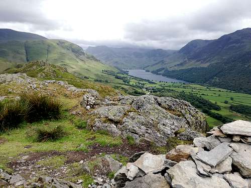 Walk to Rannerdale Knotts from Buttermere in the Lake District, UK