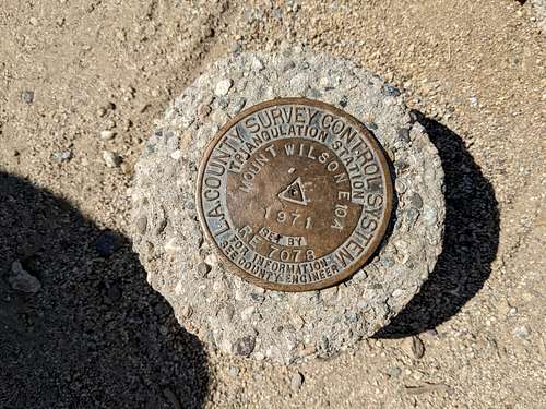 Mt. Wilson USGS marker