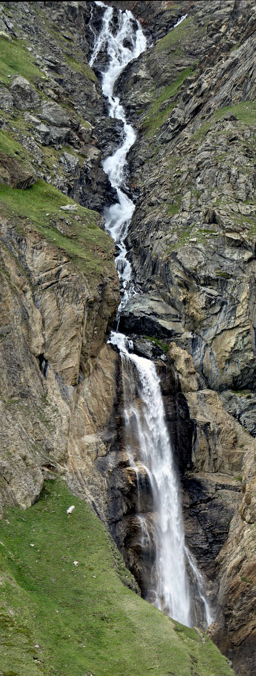 The multiple jumps of Goletta waterfall in Rhêmes valley
