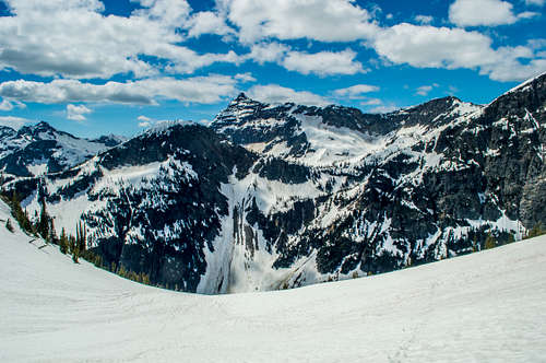 View from saddle between Blackbeard and Moustache Mtn