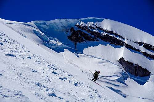 A Skier on the Upper Emmons Glacier