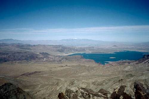 Looking down at Lake Mead.