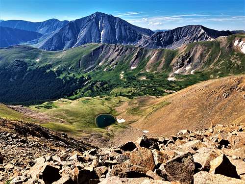 View south from the summit of Mount Sniktau to Torreys Peak and Grizzly Peak
