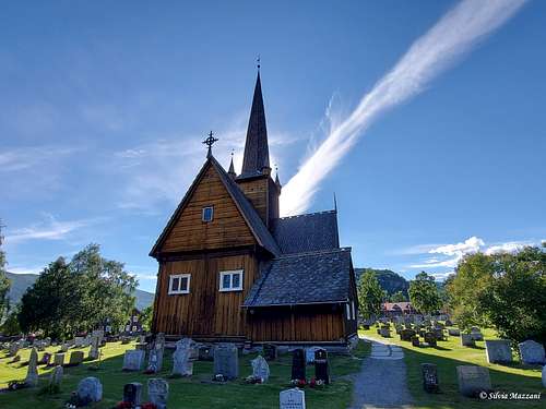 Ancient Vågåmo stavkyrkje (wooden church)