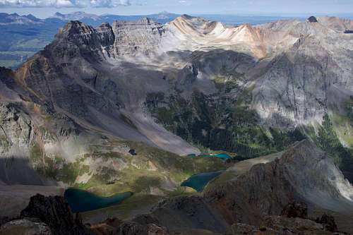 View from Mount Sneffles toward the Blue Lakes