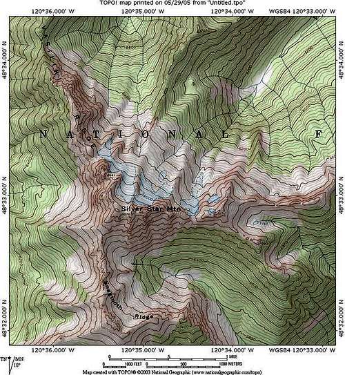 Topo map of Silver Star...