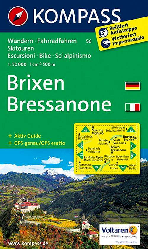 Brixen Bressanone Kompass map