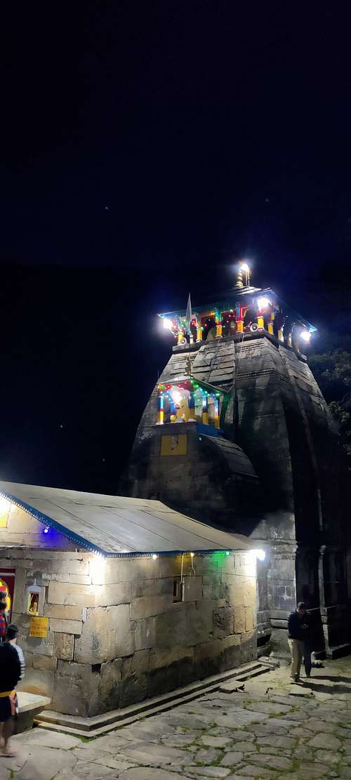 MadhyaMaheshwar Temple at night
