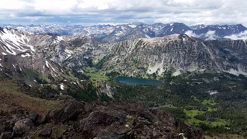 View of Aneroid lake from summit of Aneroid Mt.