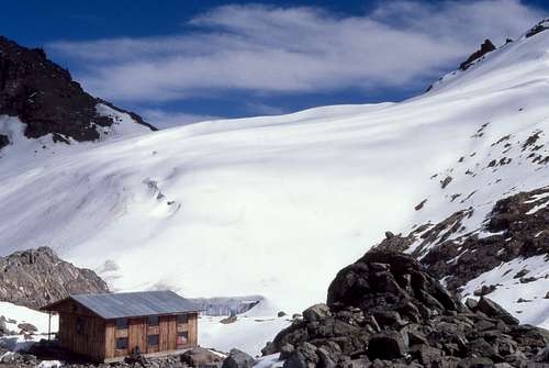 The Lewis Glacier at Punta Lenana (Mount Kenya)  in 1989, nowadays disappeared