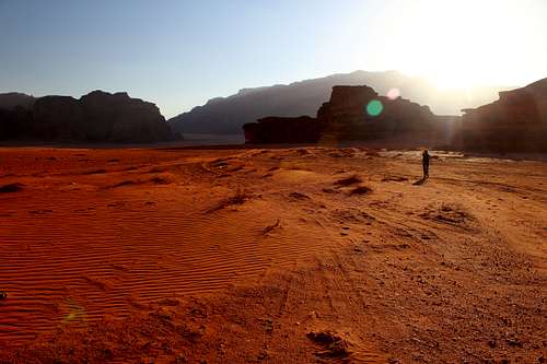 Across the red desert, Wadi Rum, Jordan