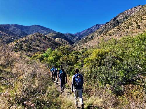 Hiking up the Florida Canyon Trail