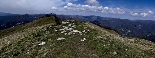 Pano view (approximately Northwards) from the summit of Monte Croce dei Fo'