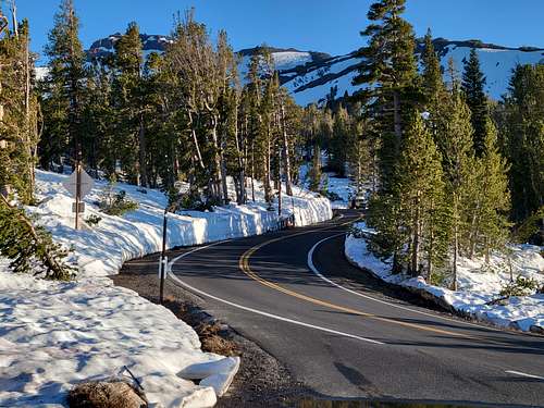 Snowy Sonora Pass in early July 2023