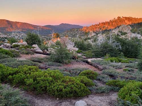 San Bernardino Mountains sunset, east of Butler Peak