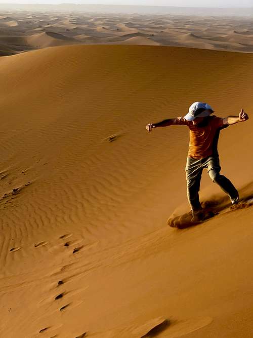 Sandboarding in the Sahara