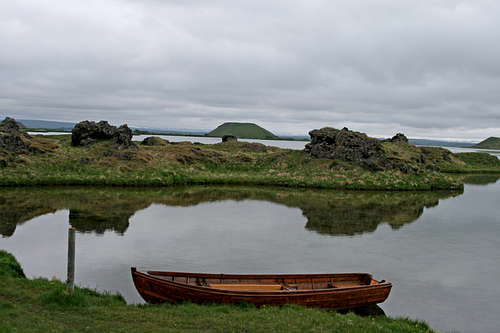 Mývatn Lake and boat