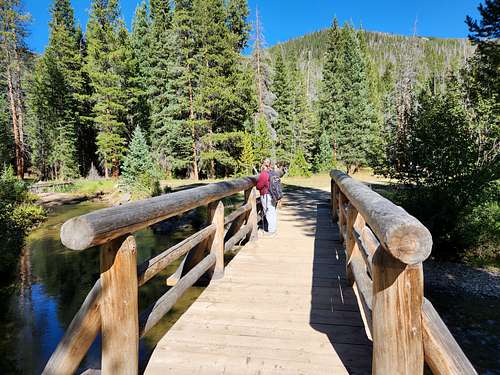 Bridge over the Colorado River near its headwaters in Rocky Mountain National Park