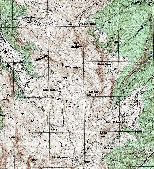 Topo-map of Maglic (Kucki)