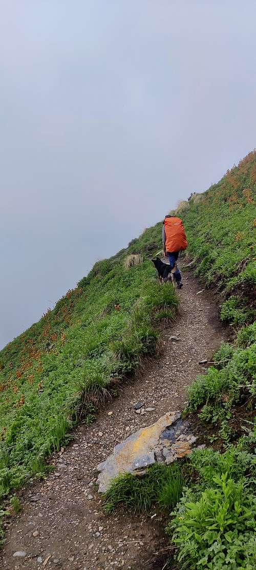 Preeti hiking towards Kunsha