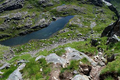 Descent gully, Beinn Liath Mhor, Glen Carron, Scotland