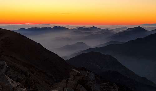 Sunset view from the top of Mt. Baldy