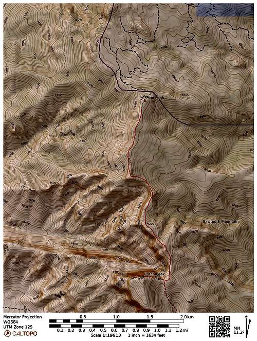 Notch Peak North Ridge Map