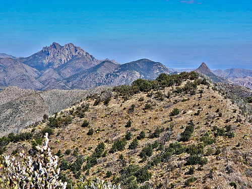 Zoomed view of Cochise Head and Maverick Peak