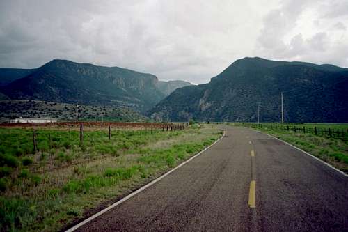 A view of NM 159 as it...